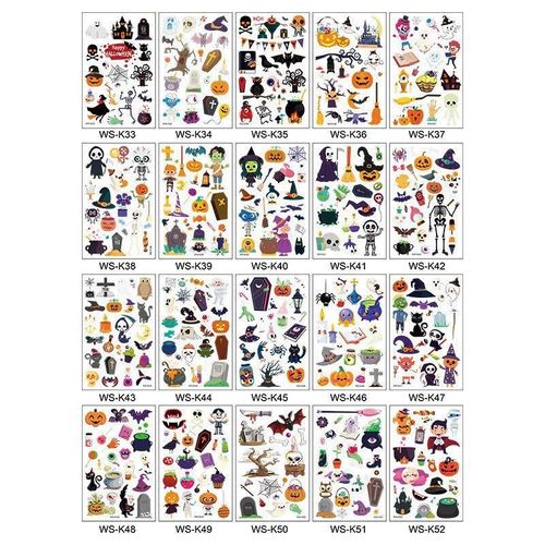 Cartoon Children's Halloween Tattoo Stickers New Party Funny Fun Waterproof Sweat Party Halloween Stickers