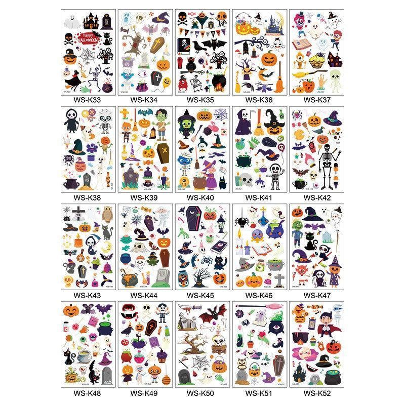 Cartoon Children's Halloween Tattoo Stickers New Party Funny Fun Waterproof Sweat Party Halloween Stickers