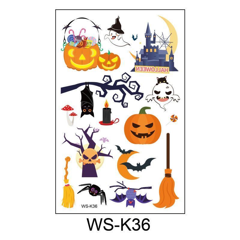 Cartoon Children's Halloween Tattoo Stickers New Party Funny Fun Waterproof Sweat Party Halloween Stickers