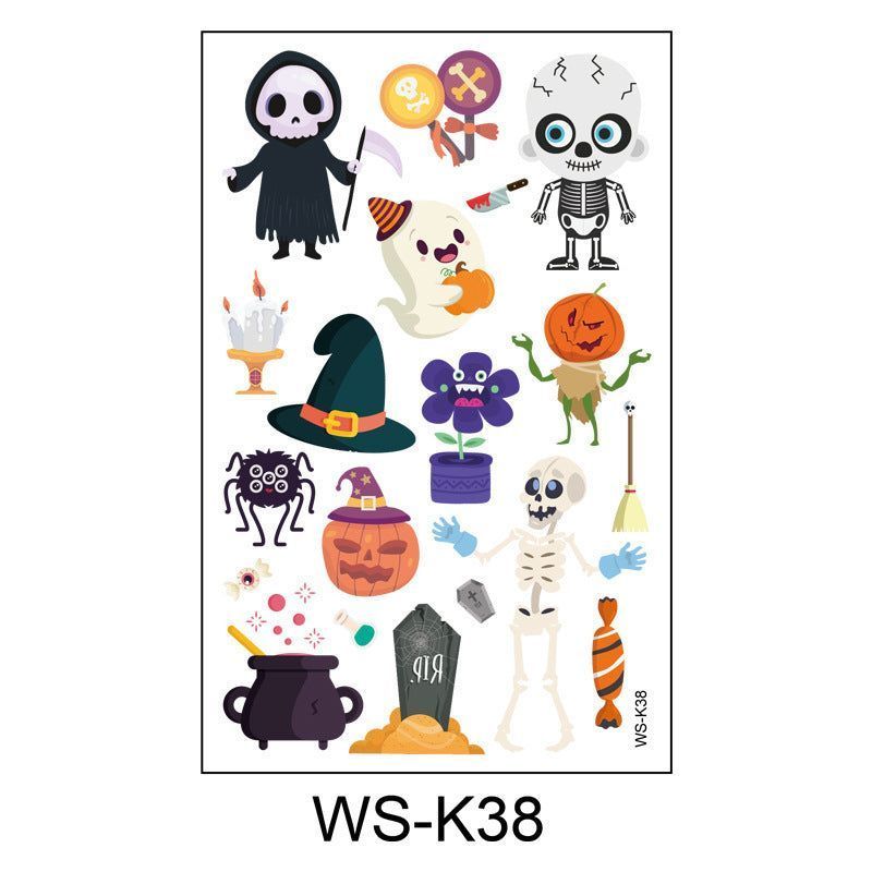 Cartoon Children's Halloween Tattoo Stickers New Party Funny Fun Waterproof Sweat Party Halloween Stickers