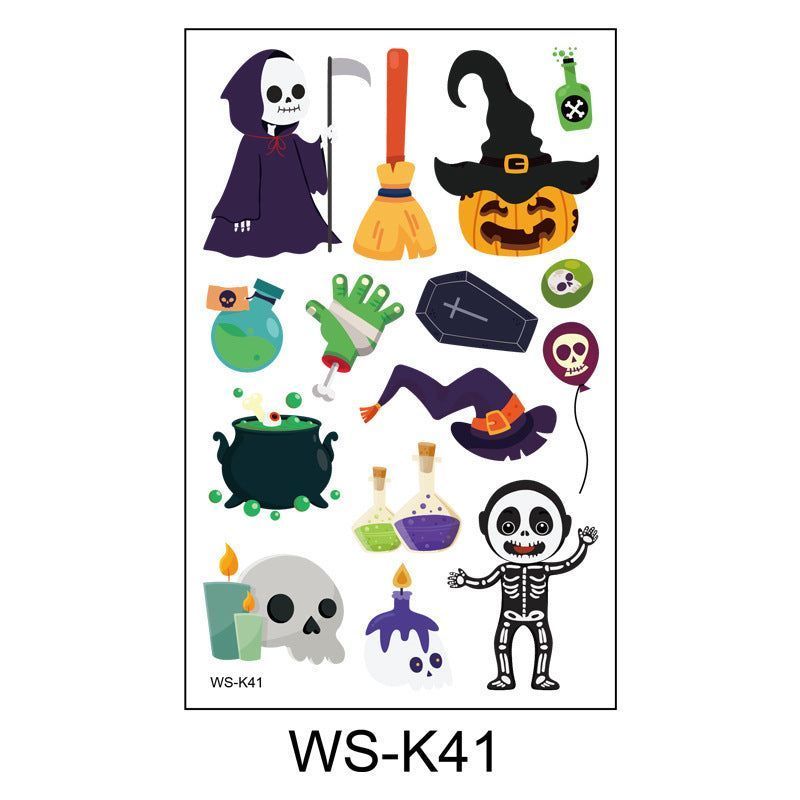 Cartoon Children's Halloween Tattoo Stickers New Party Funny Fun Waterproof Sweat Party Halloween Stickers