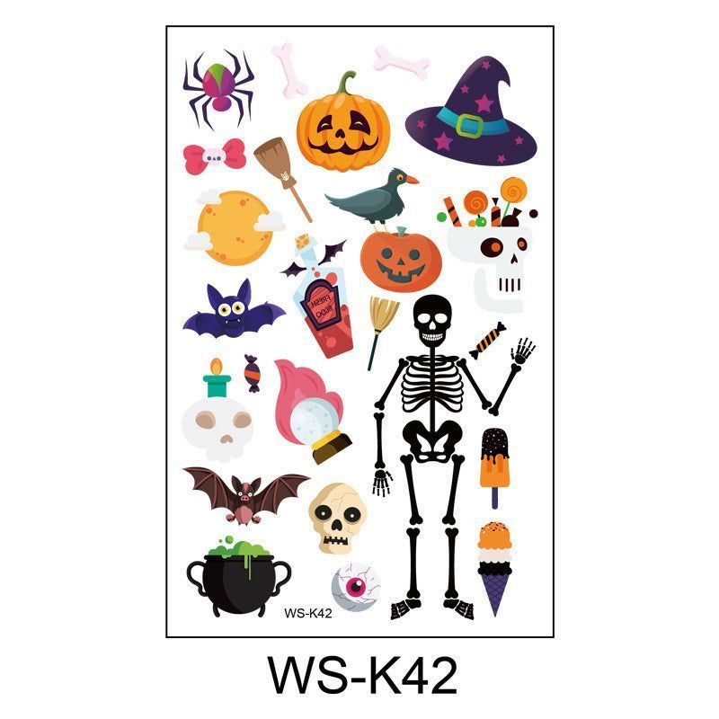 Cartoon Children's Halloween Tattoo Stickers New Party Funny Fun Waterproof Sweat Party Halloween Stickers