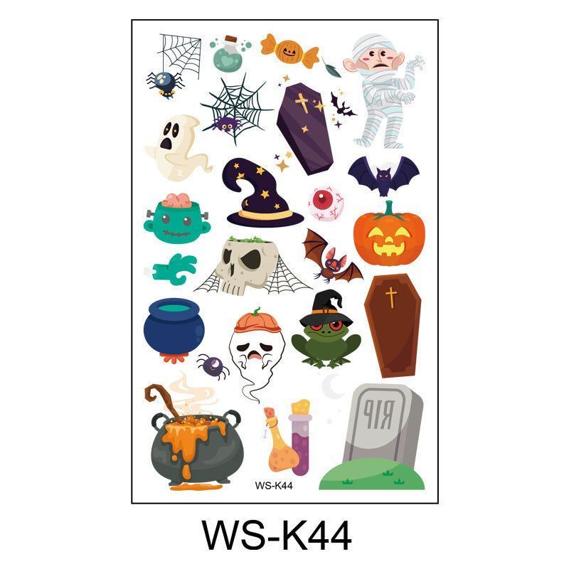 Cartoon Children's Halloween Tattoo Stickers New Party Funny Fun Waterproof Sweat Party Halloween Stickers