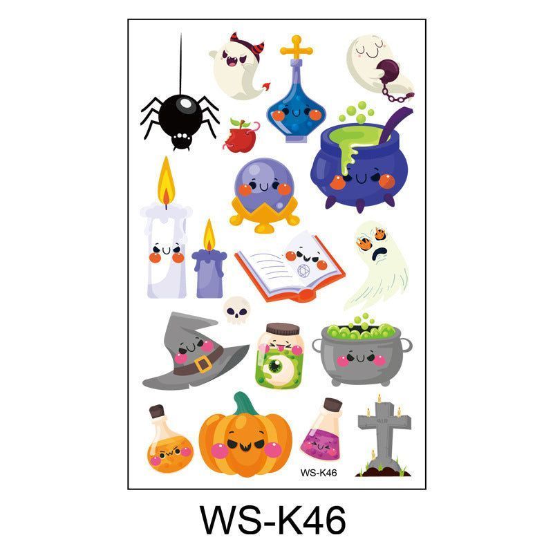 Cartoon Children's Halloween Tattoo Stickers New Party Funny Fun Waterproof Sweat Party Halloween Stickers