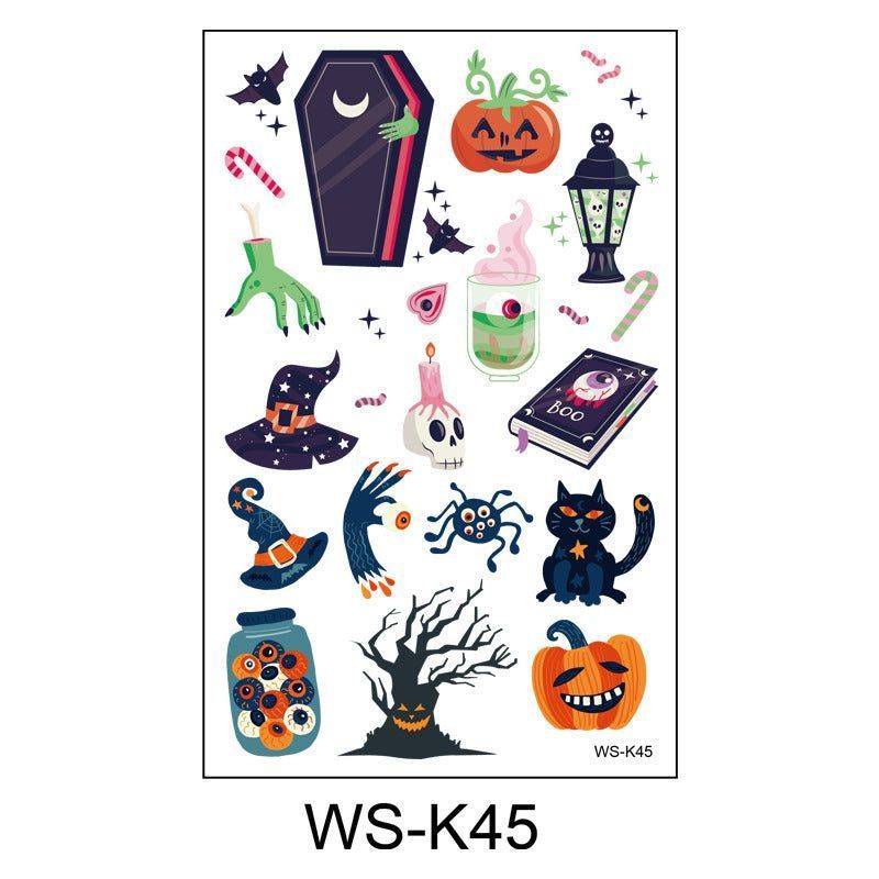 Cartoon Children's Halloween Tattoo Stickers New Party Funny Fun Waterproof Sweat Party Halloween Stickers