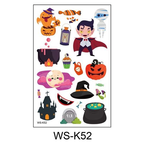 Cartoon Children's Halloween Tattoo Stickers New Party Funny Fun Waterproof Sweat Party Halloween Stickers