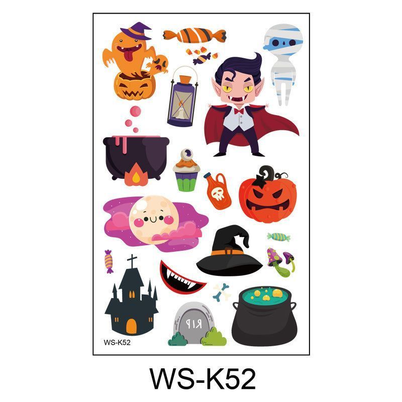 Cartoon Children's Halloween Tattoo Stickers New Party Funny Fun Waterproof Sweat Party Halloween Stickers