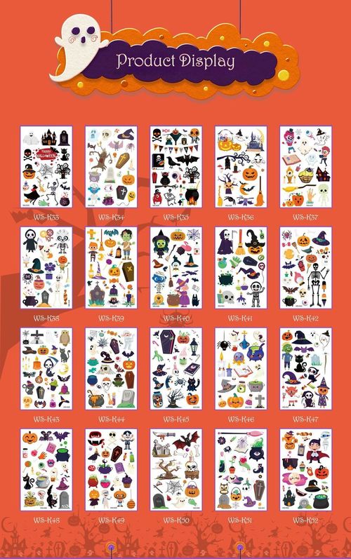 Cartoon Children's Halloween Tattoo Stickers New Party Funny Fun Waterproof Sweat Party Halloween Stickers