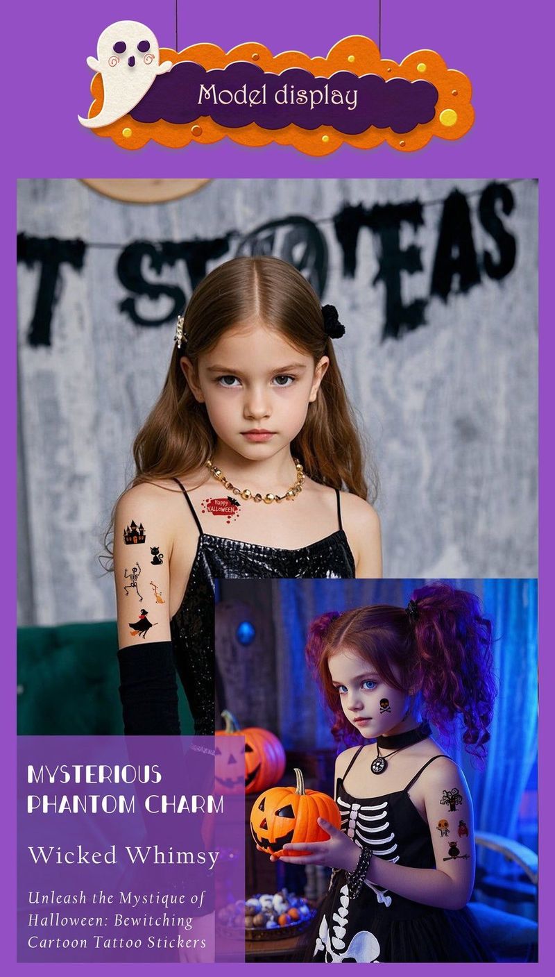 Cartoon Children's Halloween Tattoo Stickers New Party Funny Fun Waterproof Sweat Party Halloween Stickers