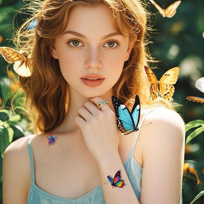 New 3D Color Butterfly Tattoo Stickers Waterproof Sweat Lasting Children Simulation Animal Tattoo  Fashion Stickers