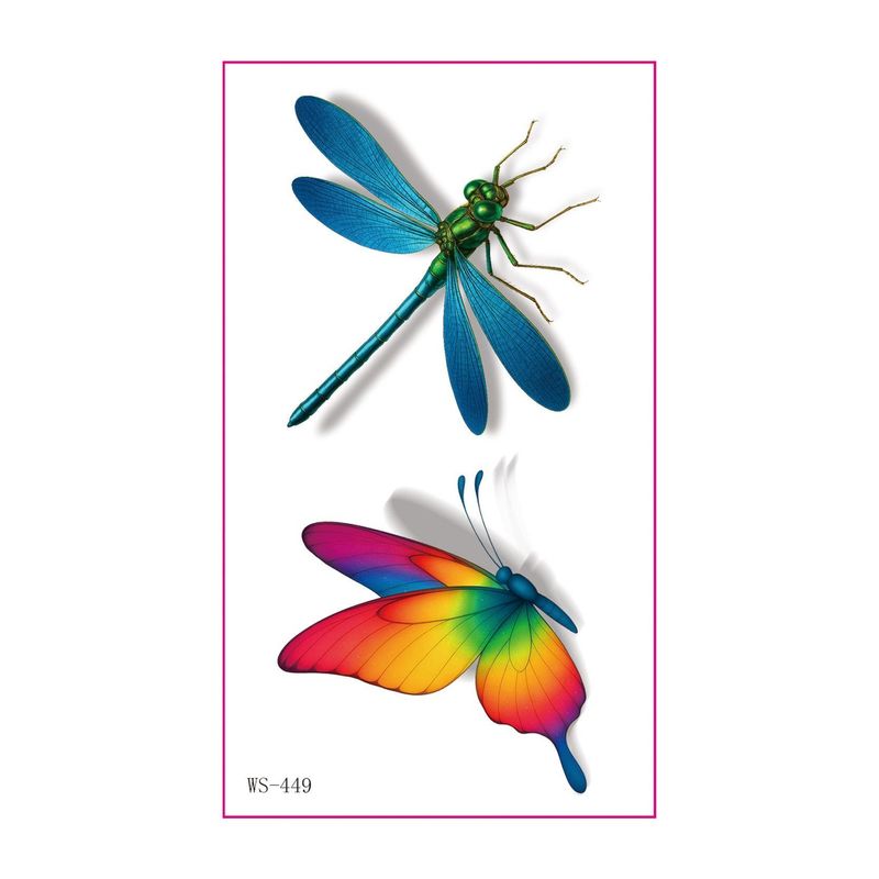 New 3D Color Butterfly Tattoo Stickers Waterproof Sweat Lasting Children Simulation Animal Tattoo  Fashion Stickers