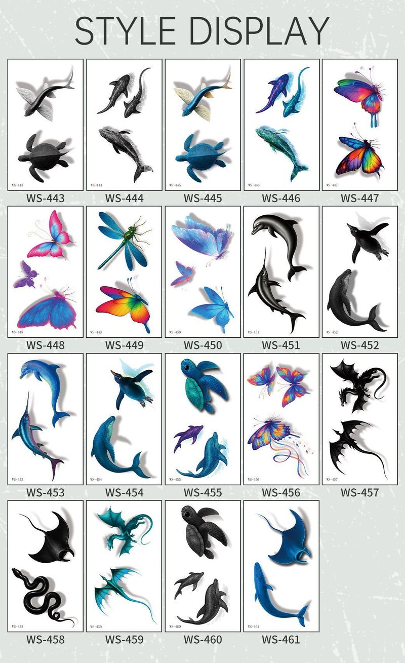 New 3D Color Butterfly Tattoo Stickers Waterproof Sweat Lasting Children Simulation Animal Tattoo  Fashion Stickers