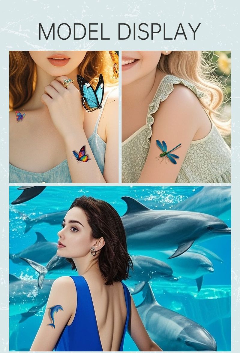 New 3D Color Butterfly Tattoo Stickers Waterproof Sweat Lasting Children Simulation Animal Tattoo  Fashion Stickers