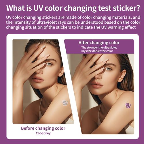 New UV UV Test Tattoo Sticker Summer Out Sunscreen Test Reapply Waterproof Sweat Sticker  Fashion