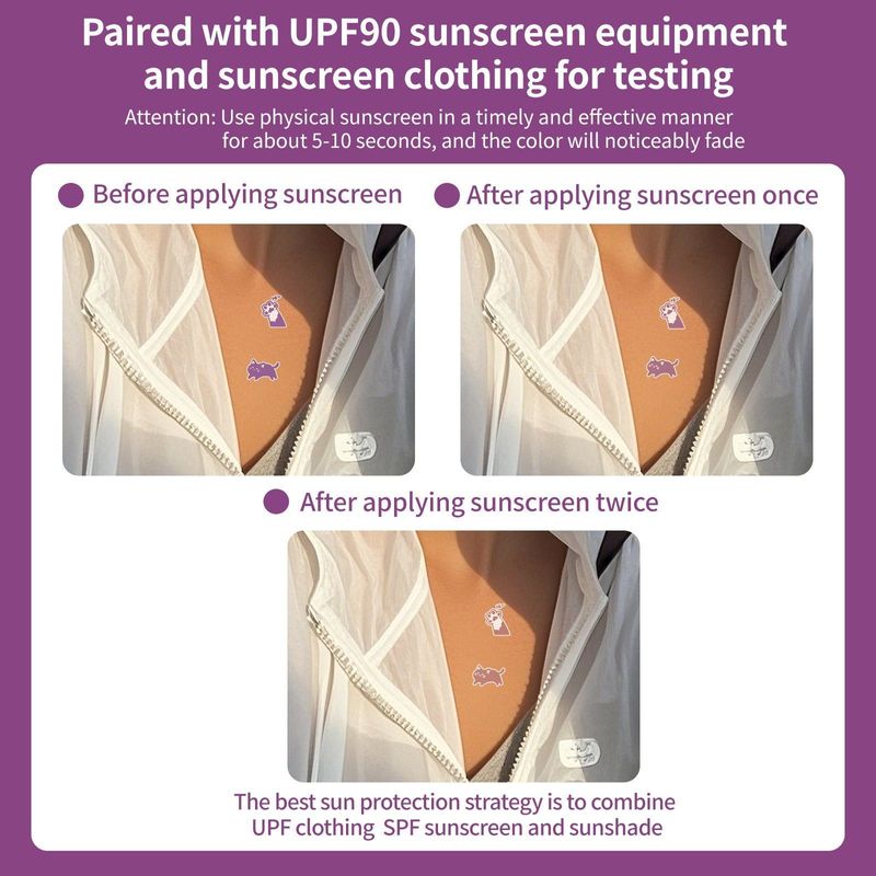 New UV UV Test Tattoo Sticker Summer Out Sunscreen Test Reapply Waterproof Sweat Sticker  Fashion