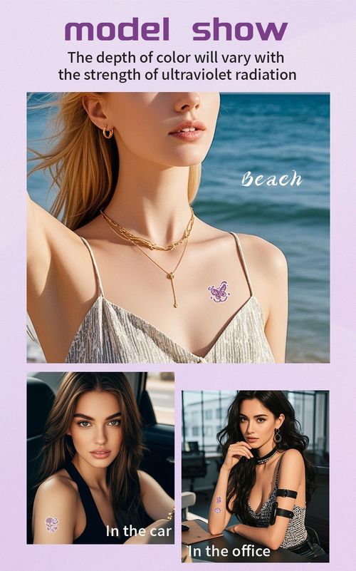 New UV UV Test Tattoo Sticker Summer Out Sunscreen Test Reapply Waterproof Sweat Sticker  Fashion
