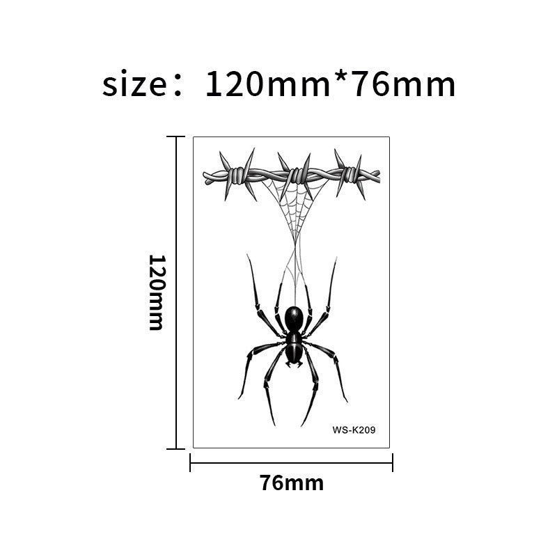 New 3D Spider Tattoo Personality High Sense Men's And Women's Arm Abdomen Clavicle Funny Tattoo Sticker   Halloween