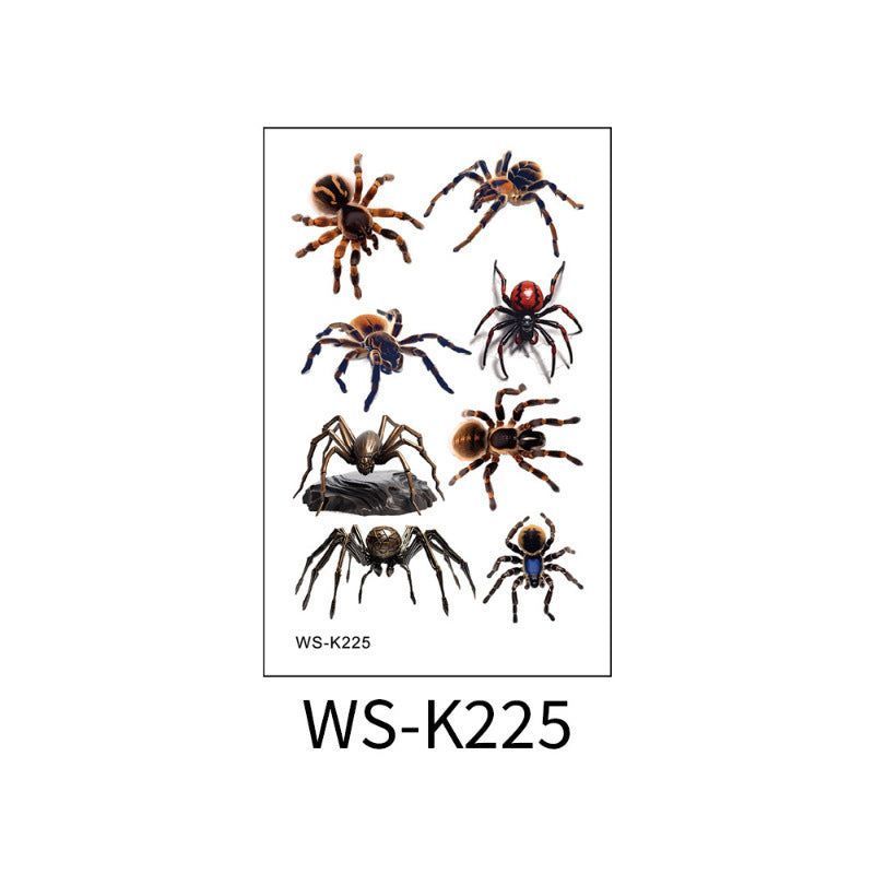 New 3D Spider Tattoo Personality High Sense Men's And Women's Arm Abdomen Clavicle Funny Tattoo Sticker   Halloween