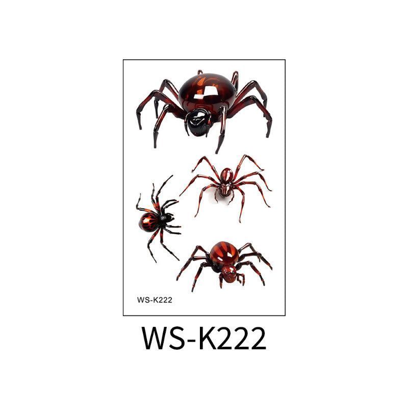 New 3D Spider Tattoo Personality High Sense Men's And Women's Arm Abdomen Clavicle Funny Tattoo Sticker   Halloween
