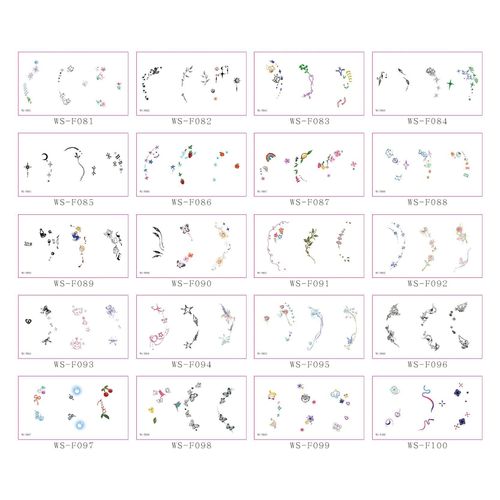 New European and American-style colorful dopamine ear stickers, trendy Hyuna-style summer mini ear tattoos Fashion