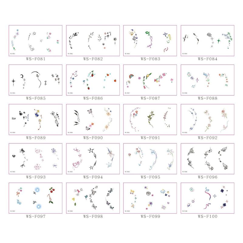 New European and American-style colorful dopamine ear stickers, trendy Hyuna-style summer mini ear tattoos Fashion