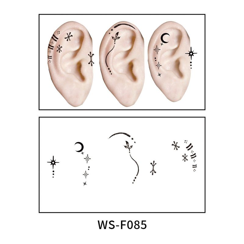 New European and American-style colorful dopamine ear stickers, trendy Hyuna-style summer mini ear tattoos Fashion