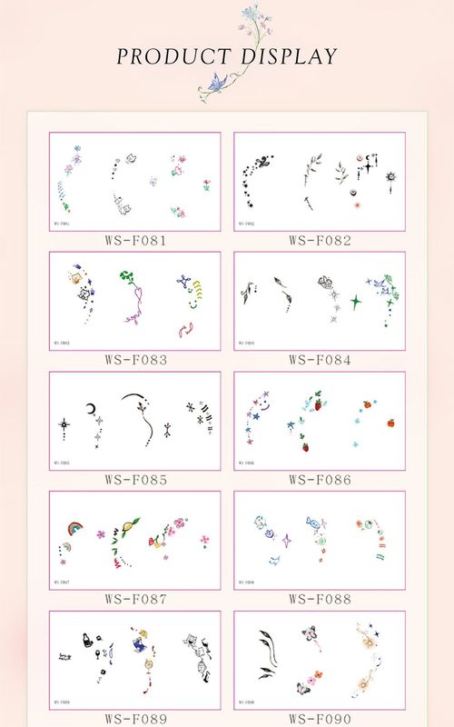 New European and American-style colorful dopamine ear stickers, trendy Hyuna-style summer mini ear tattoos Fashion