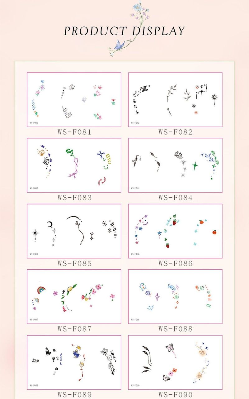 New European and American-style colorful dopamine ear stickers, trendy Hyuna-style summer mini ear tattoos Fashion