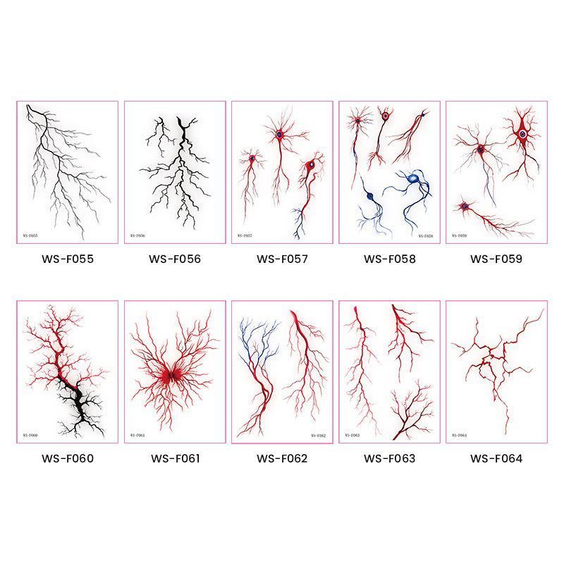 New European and American dark imitation blood vessel cell tattoo sticker with simple lines, waterproof, sweatproof, disposable tattoo sticker