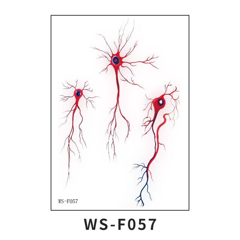 New European and American dark imitation blood vessel cell tattoo sticker with simple lines, waterproof, sweatproof, disposable tattoo sticker