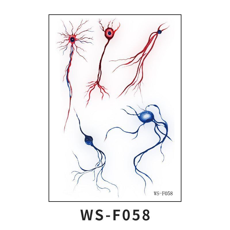 New European and American dark imitation blood vessel cell tattoo sticker with simple lines, waterproof, sweatproof, disposable tattoo sticker