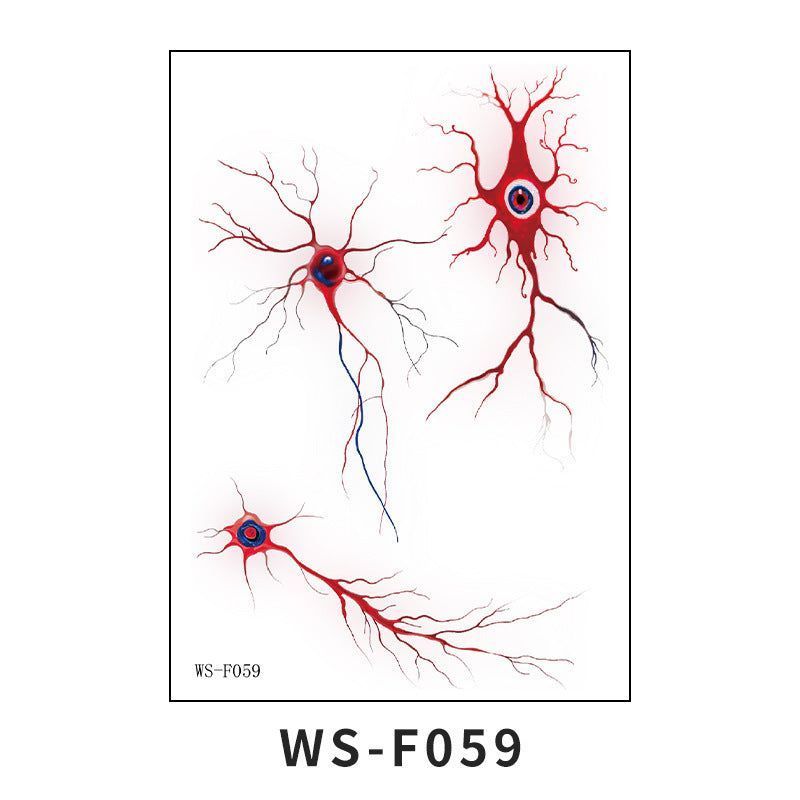 New European and American dark imitation blood vessel cell tattoo sticker with simple lines, waterproof, sweatproof, disposable tattoo sticker