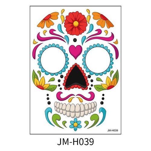 Halloween Scene Tattoo Sticker Waterproof Sweat Dead Day Masquerade Funny Makeup Face Tattoo Sticker Night light