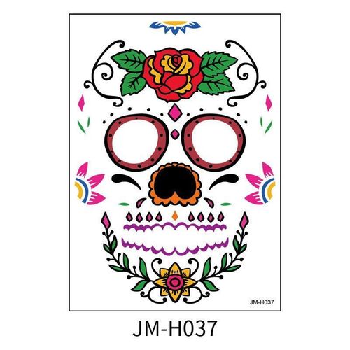 Halloween Scene Tattoo Sticker Waterproof Sweat Dead Day Masquerade Funny Makeup Face Tattoo Sticker Night light