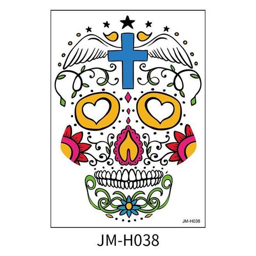 Halloween Scene Tattoo Sticker Waterproof Sweat Dead Day Masquerade Funny Makeup Face Tattoo Sticker Night light