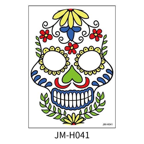 Halloween Scene Tattoo Sticker Waterproof Sweat Dead Day Masquerade Funny Makeup Face Tattoo Sticker Night light