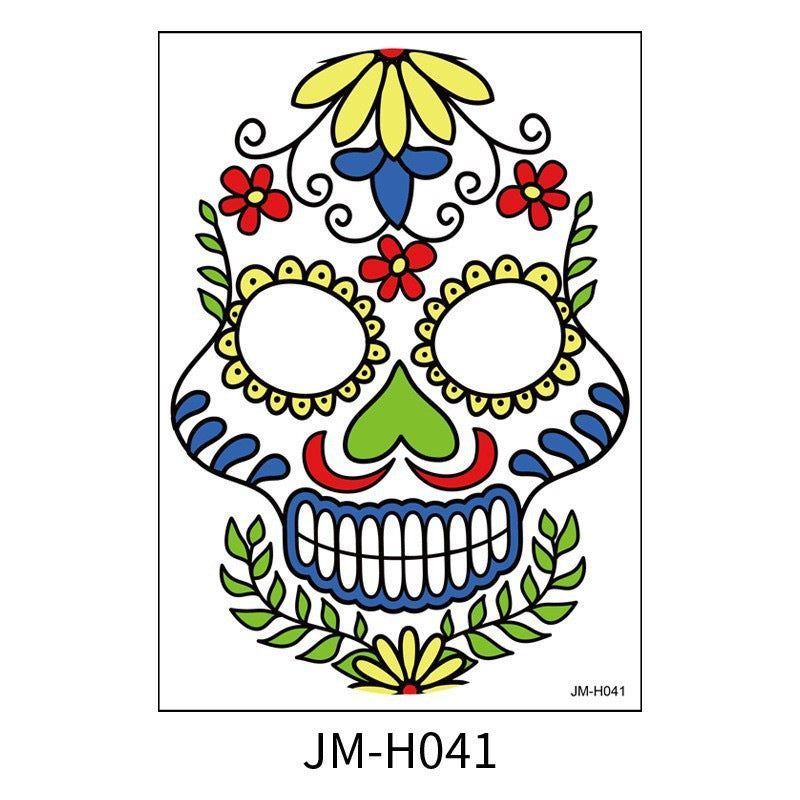 Halloween Scene Tattoo Sticker Waterproof Sweat Dead Day Masquerade Funny Makeup Face Tattoo Sticker Night light