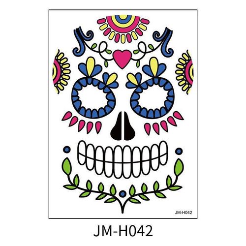 Halloween Scene Tattoo Sticker Waterproof Sweat Dead Day Masquerade Funny Makeup Face Tattoo Sticker Night light