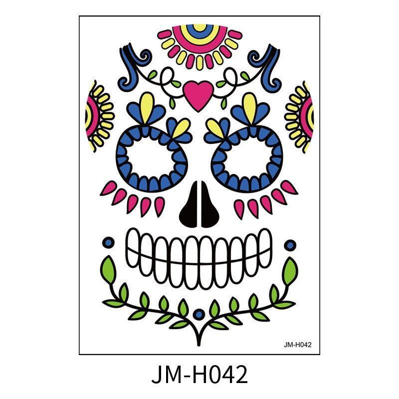 Halloween Scene Tattoo Sticker Waterproof Sweat Dead Day Masquerade Funny Makeup Face Tattoo Sticker Night light