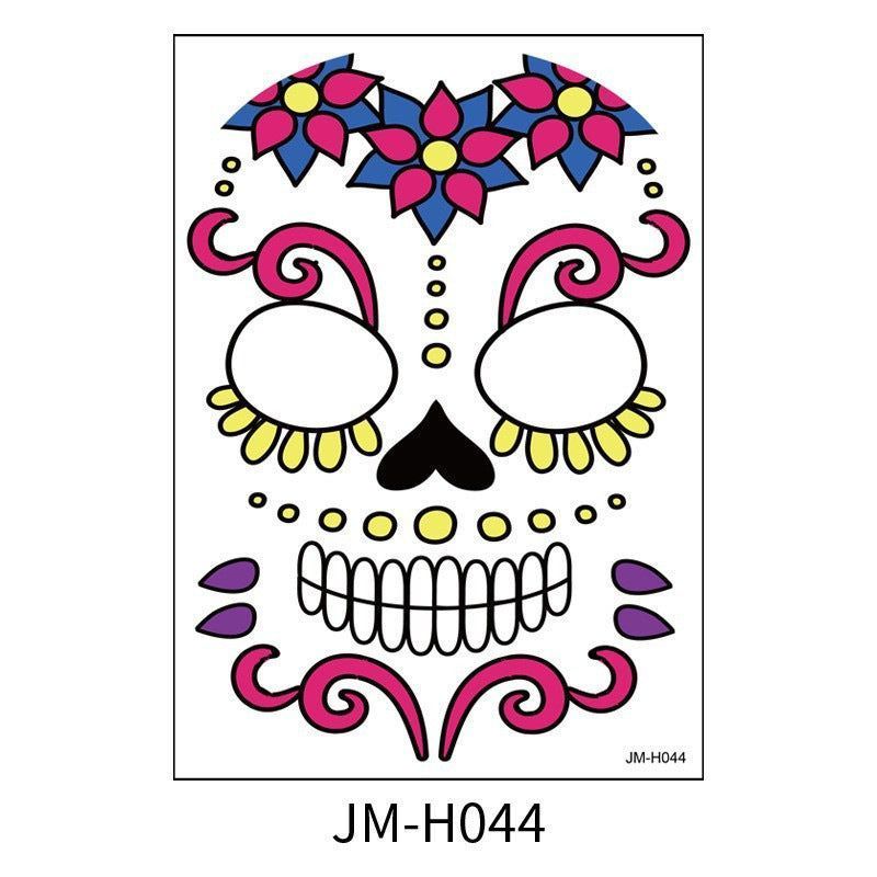 Halloween Scene Tattoo Sticker Waterproof Sweat Dead Day Masquerade Funny Makeup Face Tattoo Sticker Night light