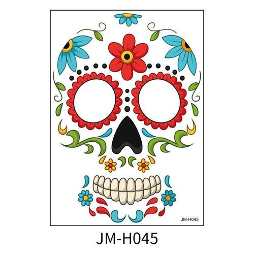 Halloween Scene Tattoo Sticker Waterproof Sweat Dead Day Masquerade Funny Makeup Face Tattoo Sticker Night light