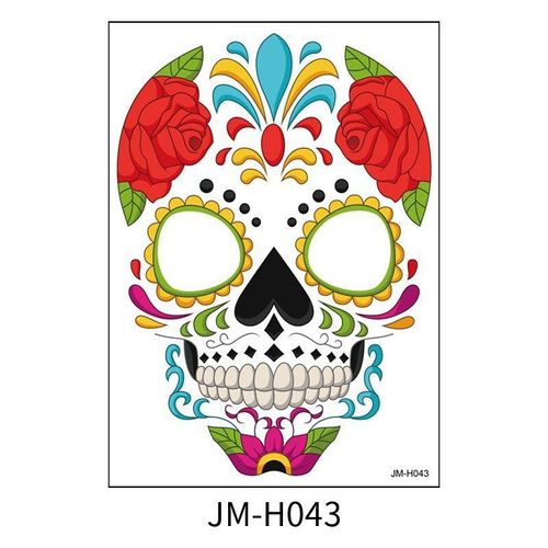Halloween Scene Tattoo Sticker Waterproof Sweat Dead Day Masquerade Funny Makeup Face Tattoo Sticker Night light