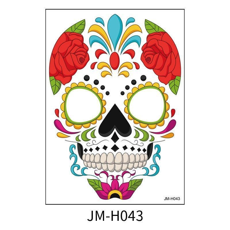 Halloween Scene Tattoo Sticker Waterproof Sweat Dead Day Masquerade Funny Makeup Face Tattoo Sticker Night light