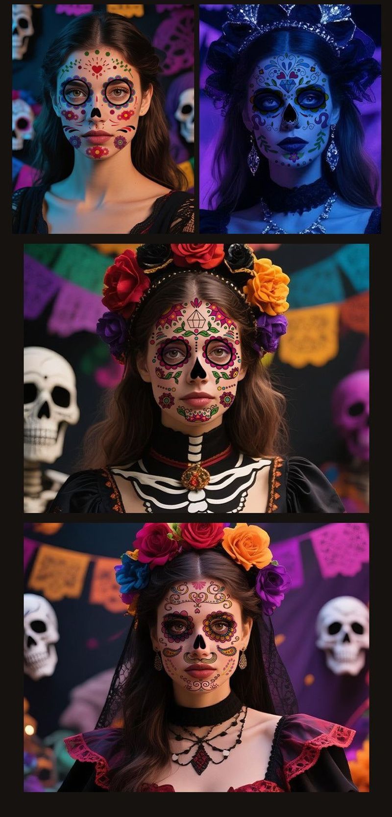 Halloween Scene Tattoo Sticker Waterproof Sweat Dead Day Masquerade Funny Makeup Face Tattoo Sticker Night light