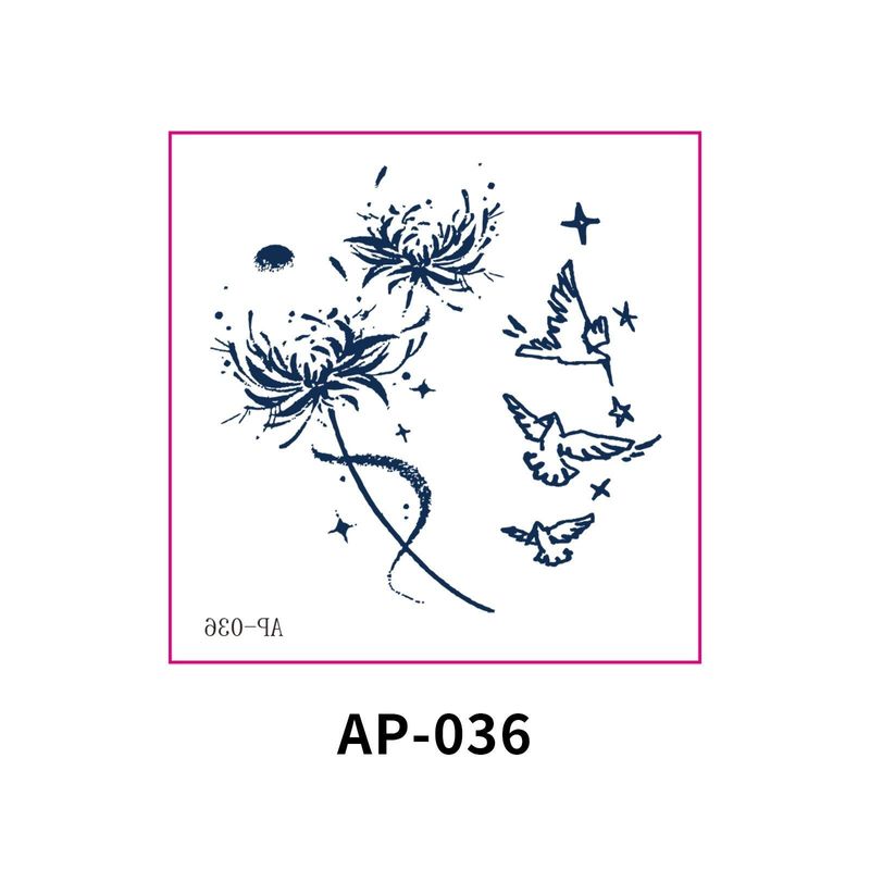 New In Stock Waterless Second Print Herbal Semi-permanent Tattoo Sticker Waterproof Long-lasting Cartoon Ins Wind Arm Tattoo Sticker Fashion