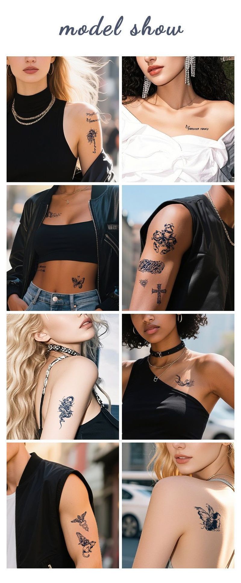 New In Stock Waterless Second Print Herbal Semi-permanent Tattoo Sticker Waterproof Long-lasting Cartoon Ins Wind Arm Tattoo Sticker Fashion