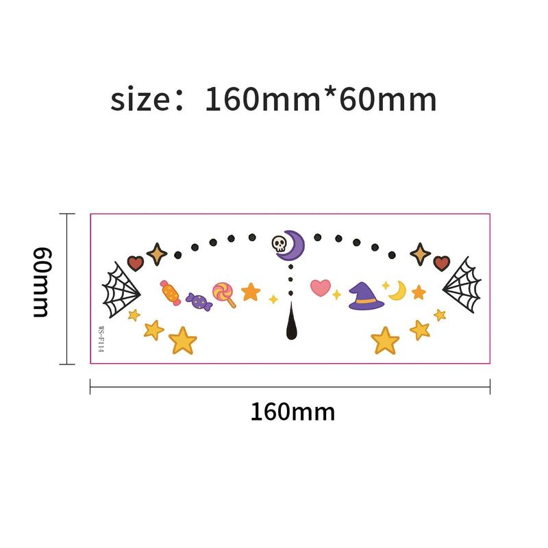New Style Beautiful Ghost Haunted Halloween Tattoo Sticker Witch Playful Cute Ghost Makeup Face Waterproof Tattoo Sticker