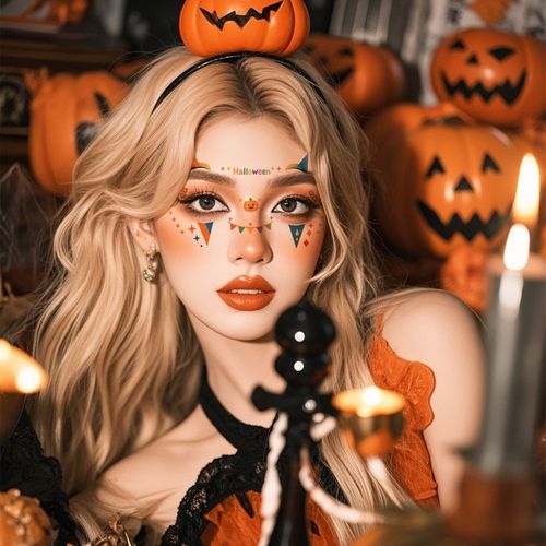 New Style Beautiful Ghost Haunted Halloween Tattoo Sticker Witch Playful Cute Ghost Makeup Face Waterproof Tattoo Sticker