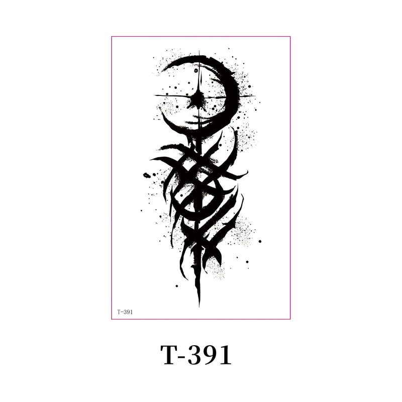 New Single Black Tattoo Sticker Waterproof Men's And Women's Small Arm Flower Arm Distinctive Lasting High-end Sense Internet Celebrated Lasting Tattoo  Fashion