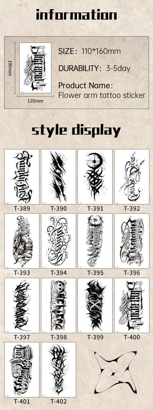 New Single Black Tattoo Sticker Waterproof Men's And Women's Small Arm Flower Arm Distinctive Lasting High-end Sense Internet Celebrated Lasting Tattoo  Fashion
